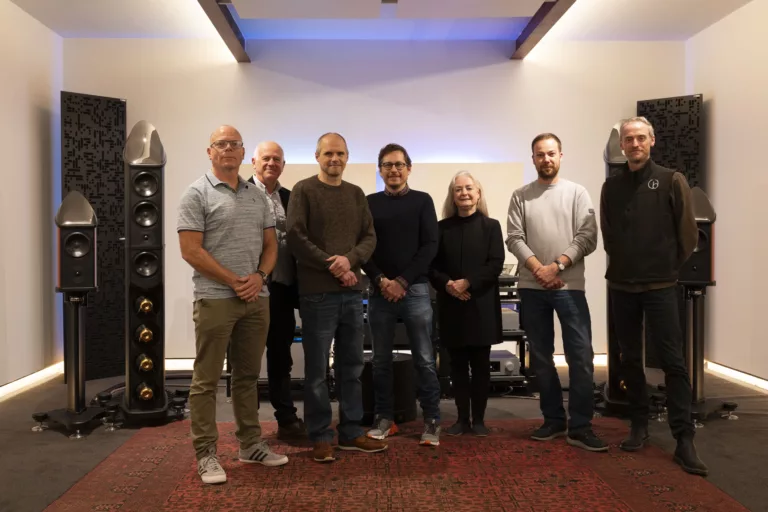 The Audiobarn team with the Wilson Benesch Directors in the Wilson Benesch listening suite