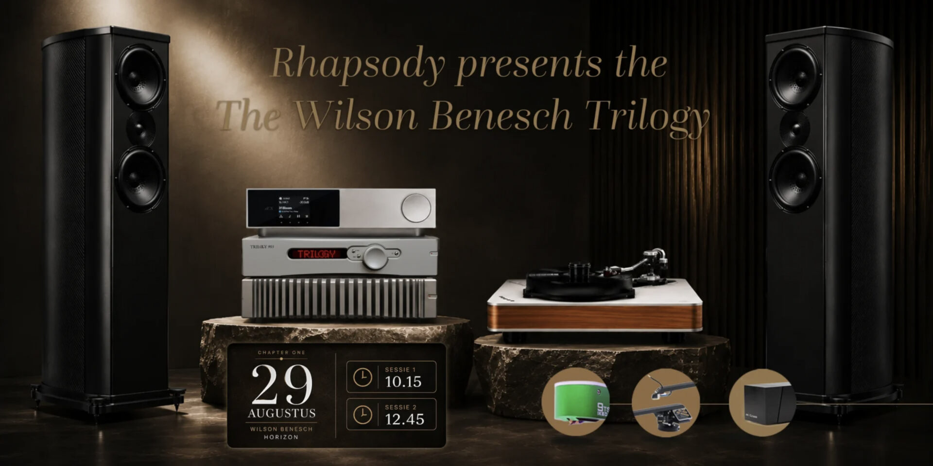 Wilson Benesch Horizon loudspeakers at Rhapsody for The Wilson Benesch Trilogy listening event on 29 August